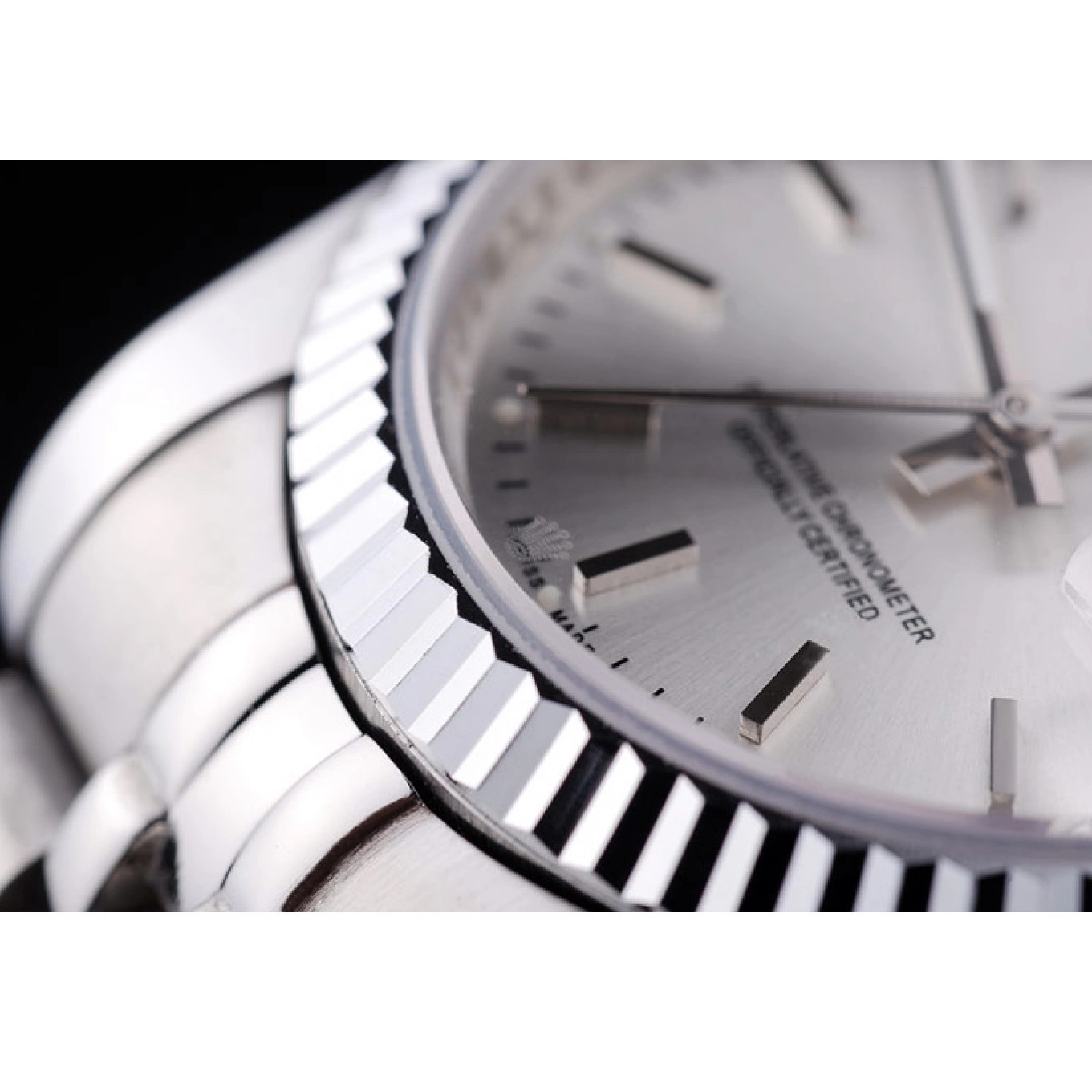Best AAA Replica Sites 7457 Rolex Ribbed Silver Dial Datejust Bezel 0531